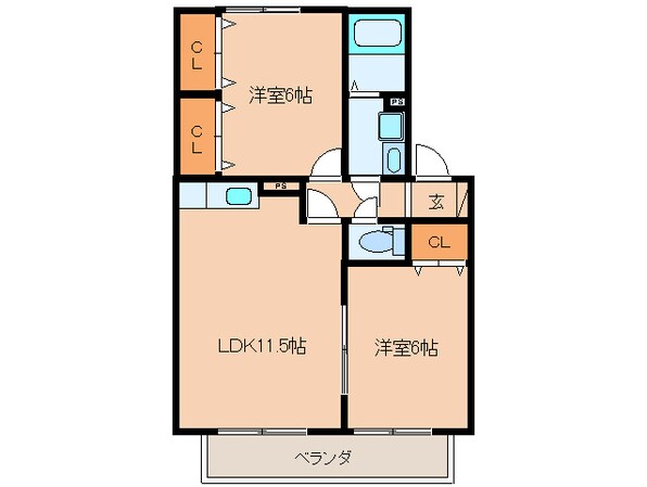 ロイヤルパ－ク弐番館の物件間取画像